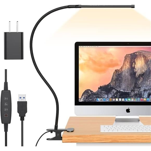 Desk Lamp, LED Desk Lamps for Home Office with Clamp [77 LEDs Light with 3Color] - Picture 1 of 6